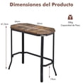 thumbnail image 3 of Costway Mesa de Centro Estrecha Mesita Auxiliar de Sofá Industrial con Vetas de Madera Rústica Marco de Acero para Salón 64 x 32 x 61,5 cm Marrón, 3 of 9