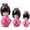 Pink, variant on Jiibva Geisha Doll 3pcs Japanese Kimono Puppet Doll Ornaments Cute Handmade Oriental Japanese Kokeshi
