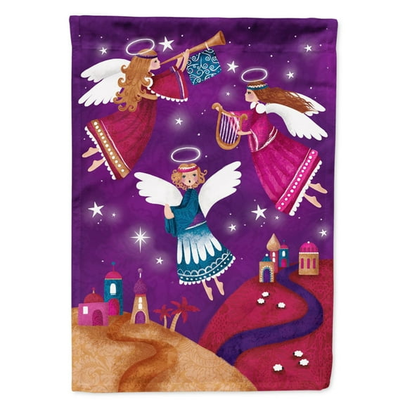 Carolines Treasures APH7082GF Christmas Angels in Purple Flag Garden Size  Small multicolor