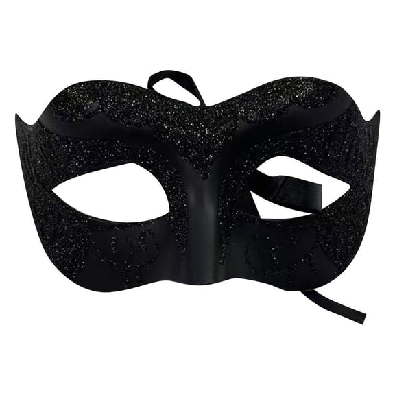 Shiny Masquerade Masks for Unisex Fashion Vintage Venetian Masks Carnival Halloween Mask for Party Prom Ball Costume Mask 1 PC Black One Size
