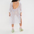 thumbnail image 2 of POINTERTECK Élégante Robe Midi avec Manches Longues et Dos Tie-Up Design Transparent pour Femme, 2 of 9