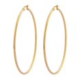 thumbnail image 2 of Edforce 18k Gold Plated Stainless Steel Rounded Hoops Earrings (60mm Diameter), 2 of 6