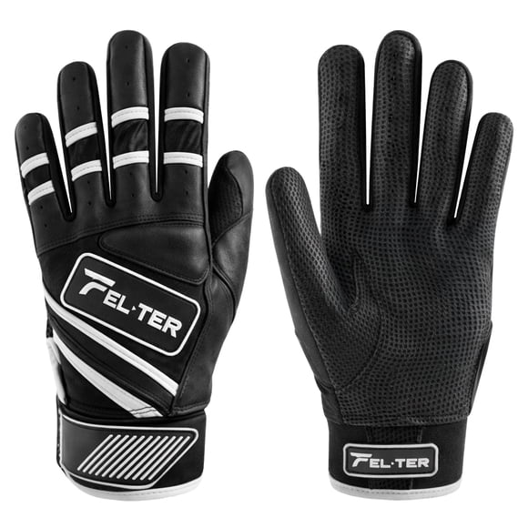 GUANTES DE BATEO BEISBOL, NEGRO, Adulto , FELTER, S