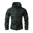 thumbnail image 4 of Camo Jackets for Men Zip Up Windproof Military Combat Oversized Outerwear Outdoor Multi Pockets Thick Warm Winter Camouflage Coat Size-2XL, 4 of 9