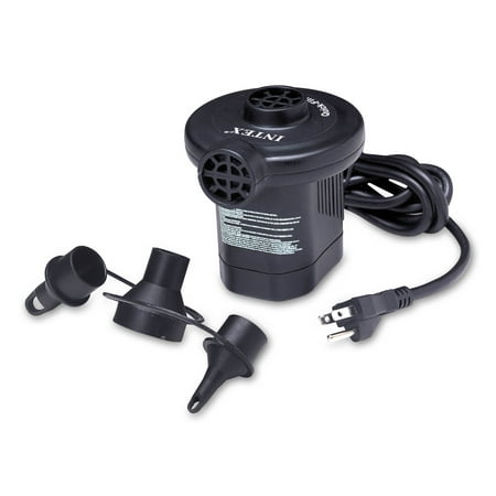 Intex 120V Quick Fill AC Electric Air Pump with 3 Nozzles, Black |