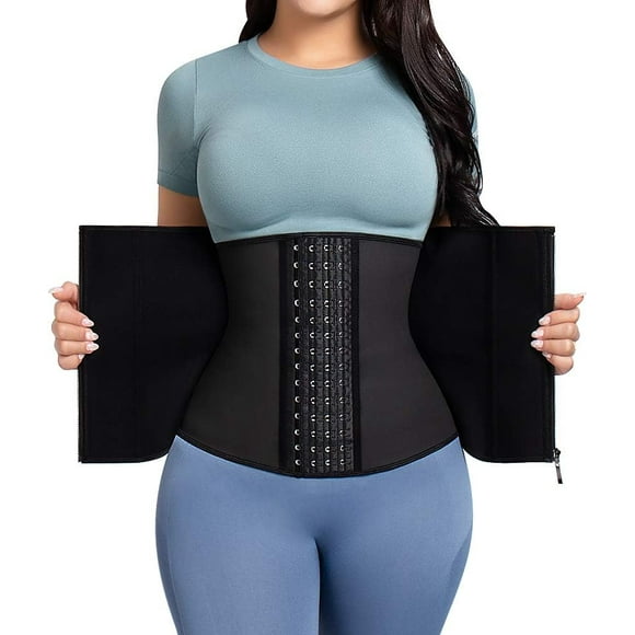 NE Latex Taille Trainer Corset sous Buste Sport Cincher Femmes Entraînement Body Shaper Noir-4hooks & zip X-Small