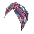 thumbnail image 4 of Turbans de Styles Bohèmes pour les Femmes Conception Élastique Couvre-Chef Bonnet Pré-Lié Plissé Tête de Mort à la Mode Couvre-Chef Tourbillonnant fan Rouge Bleu Foncé, 4 of 5