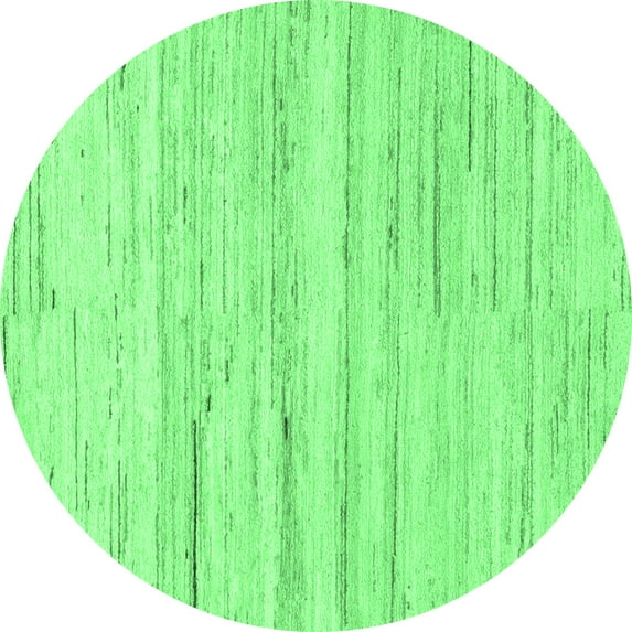Ahgly Company Indoor Round Solid Emerald Green Modern Area Rugs, 5' Round