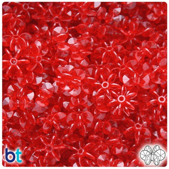 BeadTin Dark Ruby Transparent 12mm SunBurst Craft Beads (450pcs)