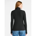 thumbnail image 4 of Time and Tru Women's Ribbed Turtleneck with Long Sleeves, Sizes XS-XXXL, 4 of 6