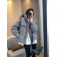 thumbnail image 3 of Chaqueta de plumón para mujer, larga y corta, nueva pareja de 2024, chaqueta de plumón de pato blanco gruesa y cálida, abrigo holgado informal con capucha, 3 of 5