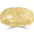 thumbnail image 1 of Designer 14k Yellow Gold Hammered Nugget Wedding Band, 1 of 3
