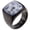 Black Smoky Blue, variant on Stainless Steel Square Gemstone Brushed Finish Rings for Men Statement Comfort Fit Jewelry Silver Brown Size 11