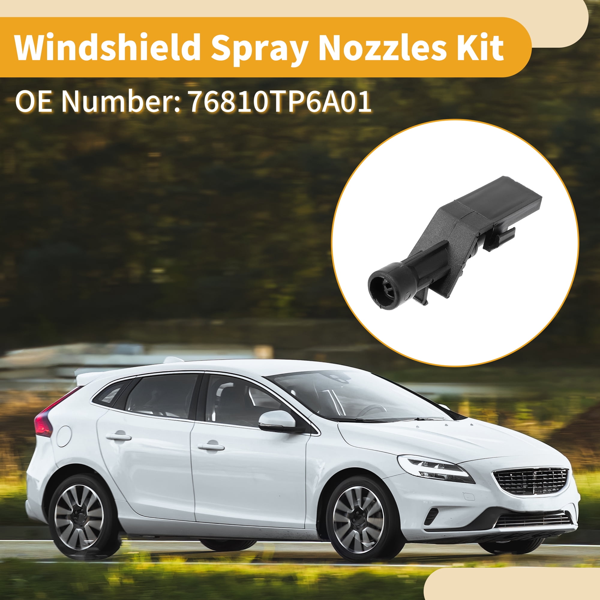 Unique Bargains 2Pcs Windshield Washer Nozzle Kit for Honda Civic 2017-2021 1m Fluid Hose