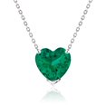 thumbnail image 1 of JeenMata Hermoso Collar con Colgante de Piedra Natal de Mayo de Esmeralda de Corte de Corazón de 1 Quilate en Baño de Oro Blanco de 18 K sobre Plata, 1 of 6