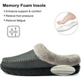 thumbnail image 3 of WOTTE Men's Slippers Fleece Fuzzy Lined Memory Foam Moccasin House Shoes for Indoor Outdoor, Grey Size 6-7, 3 of 7