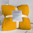thumbnail image 4 of DISSA Sherpa Fleece Blanket Soft Yellow Throw Blanket Cozy Plush Blankets for Couch Sofa Bed, 51"x63", 4 of 7