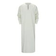 thumbnail image 2 of ZZHZGZ Mens 4Th of July Shirt Men T Shirts Pack Mens V Neck Long Sleeve Kaftan Thobe Long Gown Shirt Robe Casual Gown M, 2 of 8