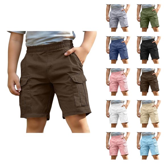 Kids Cotton Korean Inspired Casual Shorts Knee Length Style - Soft Comfortable Boys Shorts Daily Wear, Athletic Shorts Look Boys Clothes for School Travel Park Days