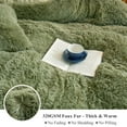 thumbnail image 5 of XeGe Plush Shaggy Duvet Cover Set, 2 Pieces Fluffy Furry Comforter Cover Set, Luxury Soft Velvet Faux Fur Bedding Set(1 Fuzzy Duvet Cover+ 1 Throw Pillow Sham), Zipper Closure (King, Sage Green), 5 of 7