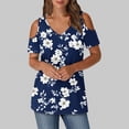 thumbnail image 1 of Soki Blouses à Épaules Dénudées pour Femmes en Liquidation Manches Courtes Col en V Tops à la Mode, 1 of 6