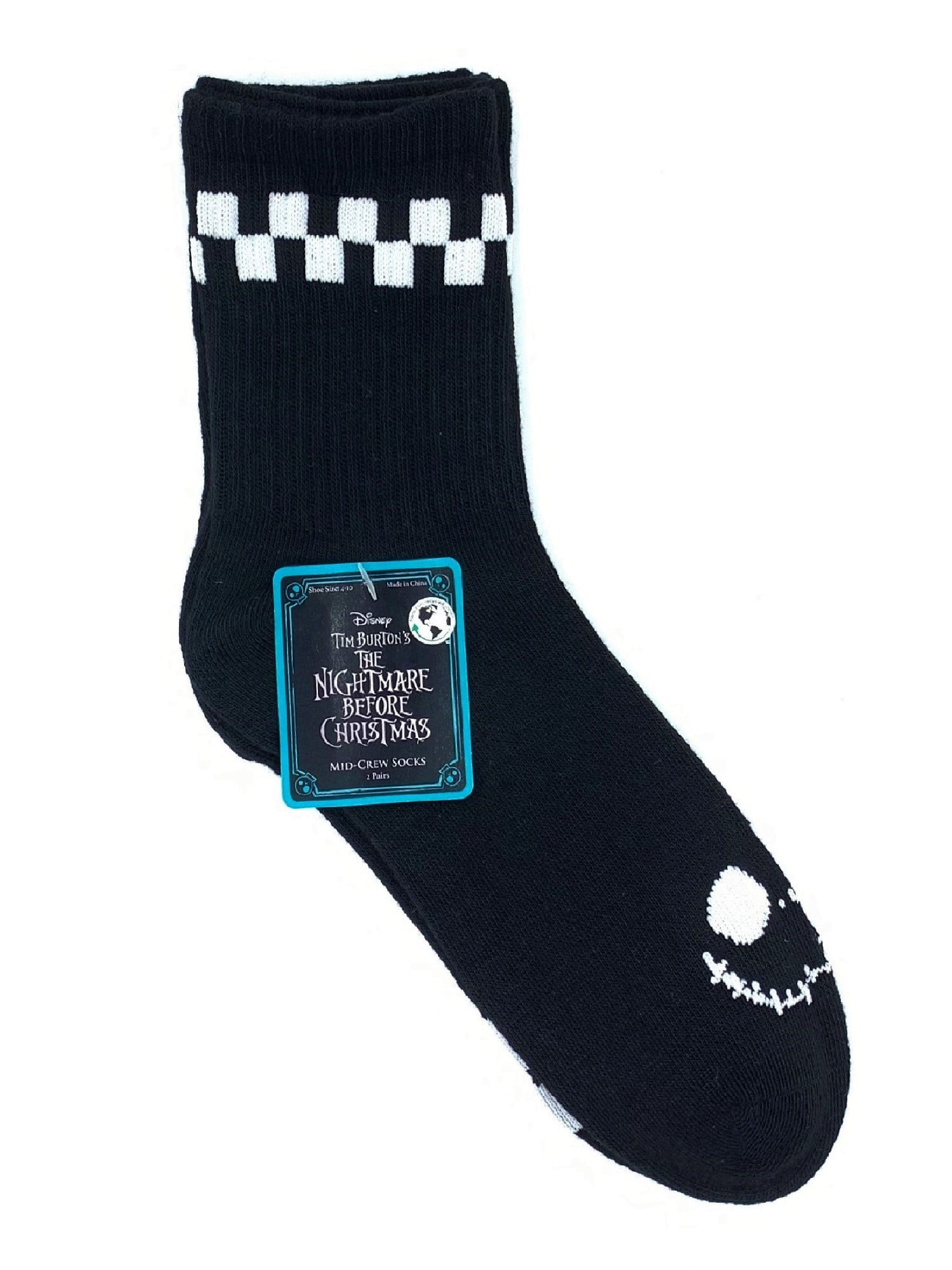 Disney Nightmare Before Christmas, Women's Mid-Crew Socks, 2-Pack, Size 4-10