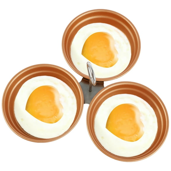 Wekvgz 3 Pcs Egg Poacher Cups with Rack Stainless Steel Poached Egg Cooker Nonstick Poached Egg Cups Heart Shape Poached Egg Maker Portable Egg Poacher Pan for Breakfast