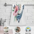 thumbnail image 4 of Anchor Flower Hand Towels 2 PCS, Marine Vintage Watercolor Kitchen Towel Ultra Soft and Highly Absorbent,Decorative Fingertip Face Towel for Bathroom Hotel, 28.3"x14.4", 4 of 4