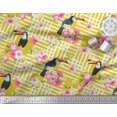 thumbnail image 3 of Soimoi Yellow Rayon Fabric Floral & Toucan Bird Decor Fabric Printed BTY 42 Inch Wide, 3 of 3