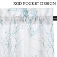 thumbnail image 4 of Haperlare 26"W x 36"L Kitchen Curtains Tree Branches Printed Blackout Tier Curtains for Cafe Bathroom, Teal/Gray, 2 Panels, 4 of 8