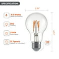 (2 pack) Better Homes & Gardens A19 LED Vintage Bulb 4.5W (40W ...