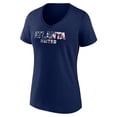 thumbnail image 2 of Women's Navy Atlanta United FC Banner Wave Logo V-Neck T-Shirt, 2 of 3