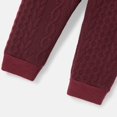 thumbnail image 5 of PatPat Newborn Gift Baby Boy/Girl Solid Knit Long-sleeve Warm Infant Sweatshirt and Fleece Pants Set Burgundy Size 18-24 Months, 5 of 6