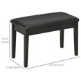 thumbnail image 3 of HOMCOM Classic Piano Bench Stool, PU Leather Padded Keyboard Seat Black, 3 of 10