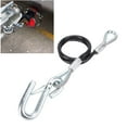 thumbnail image 1 of Trailer Safety Cable With S Hook, 3500lbs Load Bearing, 27.6in Maximum Extension Length Spring Towing Rope For RV, Trailer Safety Cable Made From High Tensile Wire, the Trailer, 1 of 7