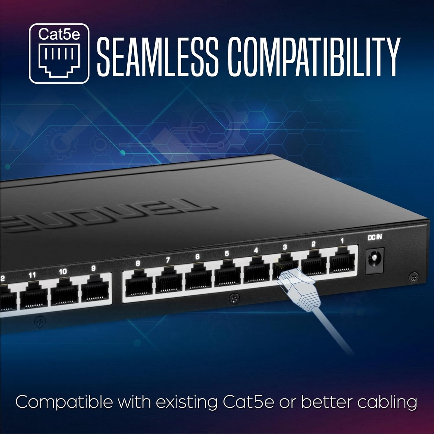 TRENDnet TEG-S3160 16-Port Unmanaged 2.5 Gbps Desktop Network Ethernet Switch, Black