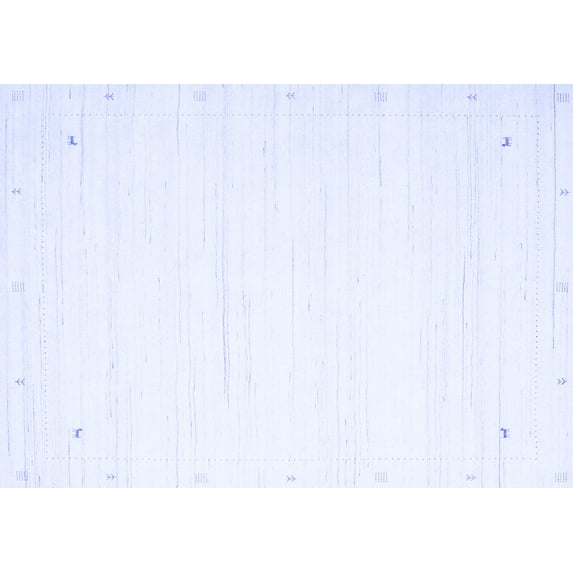 Ahgly Company Indoor Rectangle Solid Blue Modern Area Rugs, 3' x 5'