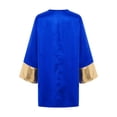 thumbnail image 4 of Hansber Kids Boys Praise Dance Top Long Sleeve Metallic Back Zipper Choir Church Worship Dance Stage Performance Tunic Top Royal Blue 12, 4 of 7