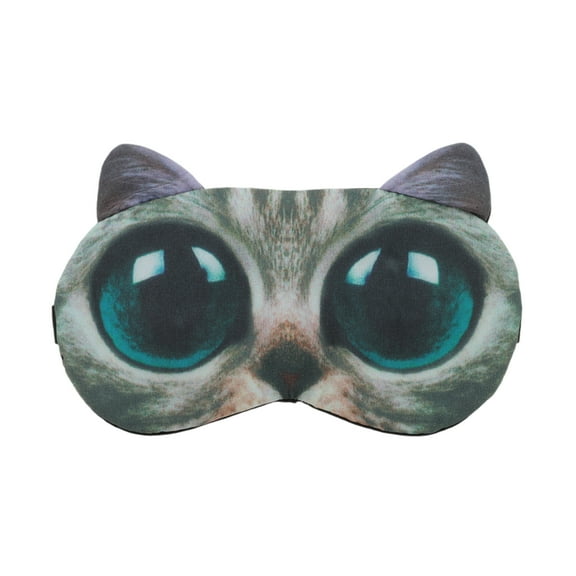 Unique Bargains 1 Pc Portable Cat Sleep Mask for Hotel Gray Fleece