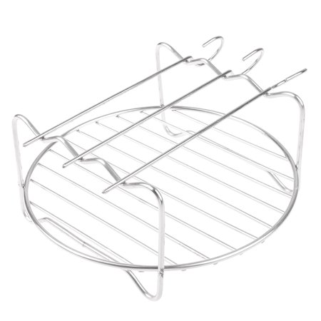 Baking Tray Skewers Air Fryer Stainless Steel Holder BBQ Rack Double-deck