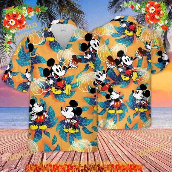 Mickey Mouse Hawaiian Shirt, Tropical Beach Shirt, Disney Lover, Disney Hawaiian Shirt, Mi