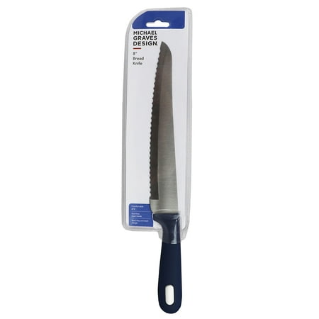 

Michael Graves Design Comfortable Grip 8 Inch Stainless Steel Serrated Bread Knife Indigo
