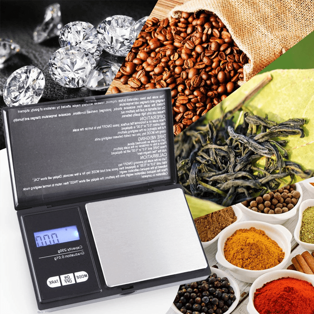 Digital Gram Scale , Small Jewelry Scale,Digital Weight Gram and Oz, Tare  Function Digital Herb Scale for Food, Mini Reptile,,500g/0.01g，G9803 