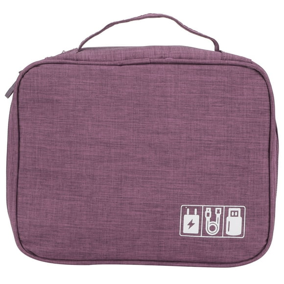 Bolsa de almacenamiento multifunción para accesorios electrónicos, organizador de cables y unidades USB, soporte de almacenamiento, color morado