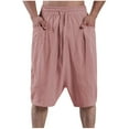 thumbnail image 1 of AherBiu Mens Workout Shorts Linen Cotton Gym Running Shorts with Pockets Casual Workout Basketball Shorts Solid Color, 1 of 7