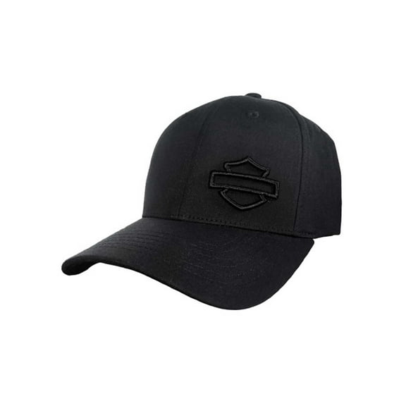 Harley-Davidson Men's Embroidered B&S Stretch Fit Baseball Cap - Black (L/XL), Harley Davidson