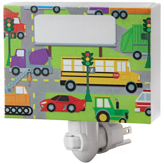 Vehicles Children's Night Light, MDF Plastic - Measures 5 1/4" Long x 3 7/8" Wide x 1 3/4" High