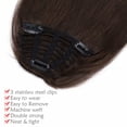thumbnail image 3 of Benehair Clip In 100% Human Hair Extensions Bangs Fringe 100% Real Remy Hair Thick Neat Bangs Front Hairpiece Woman Brown 3 Clips, 3 of 10
