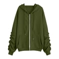 thumbnail image 6 of BUIGTTKLOP Zip up Sweatshirt Women 2026 Casual Long Sleeve Zipper Hoodies Fall Oversized Track Jackets with Pockets, 6 of 8