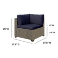 thumbnail image 3 of Afuera Living 3-Piece Wicker / Rattan Outdoor Sofa in Cobalt Blue, 3 of 3